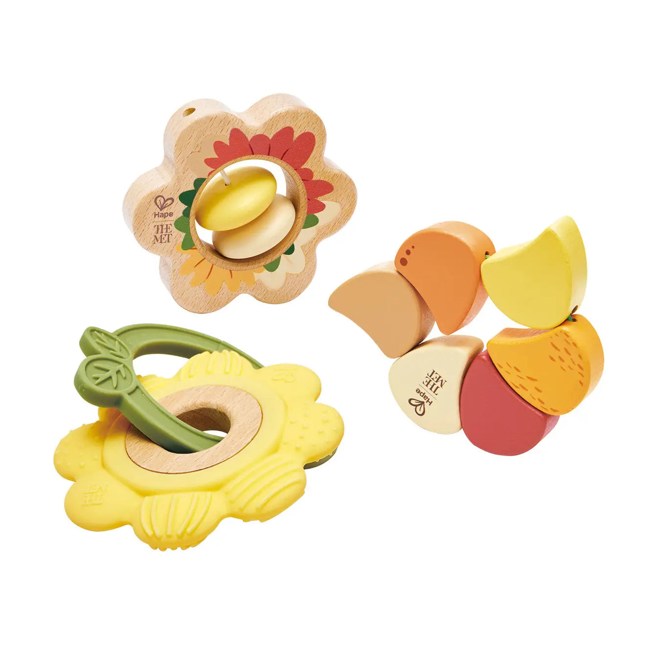 Hape x The Met Flower Rattle Set – 3-Piece Baby Sensory Toy Set