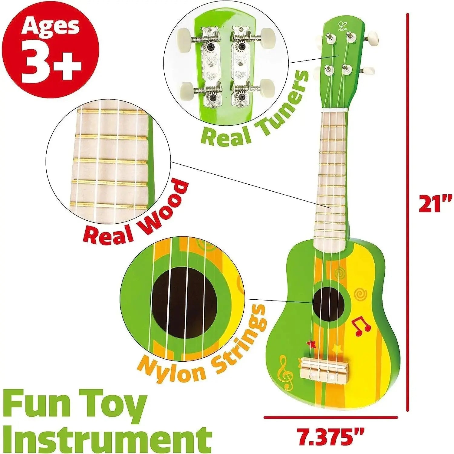 Hape Green Unisex Ukulele