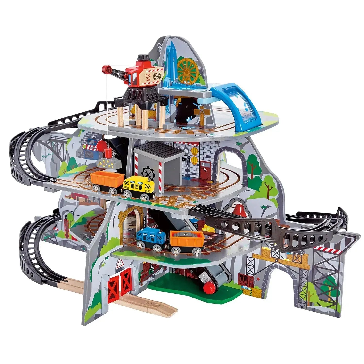 Hape Kids Wooden Railway Mighty Mountain Mine Set