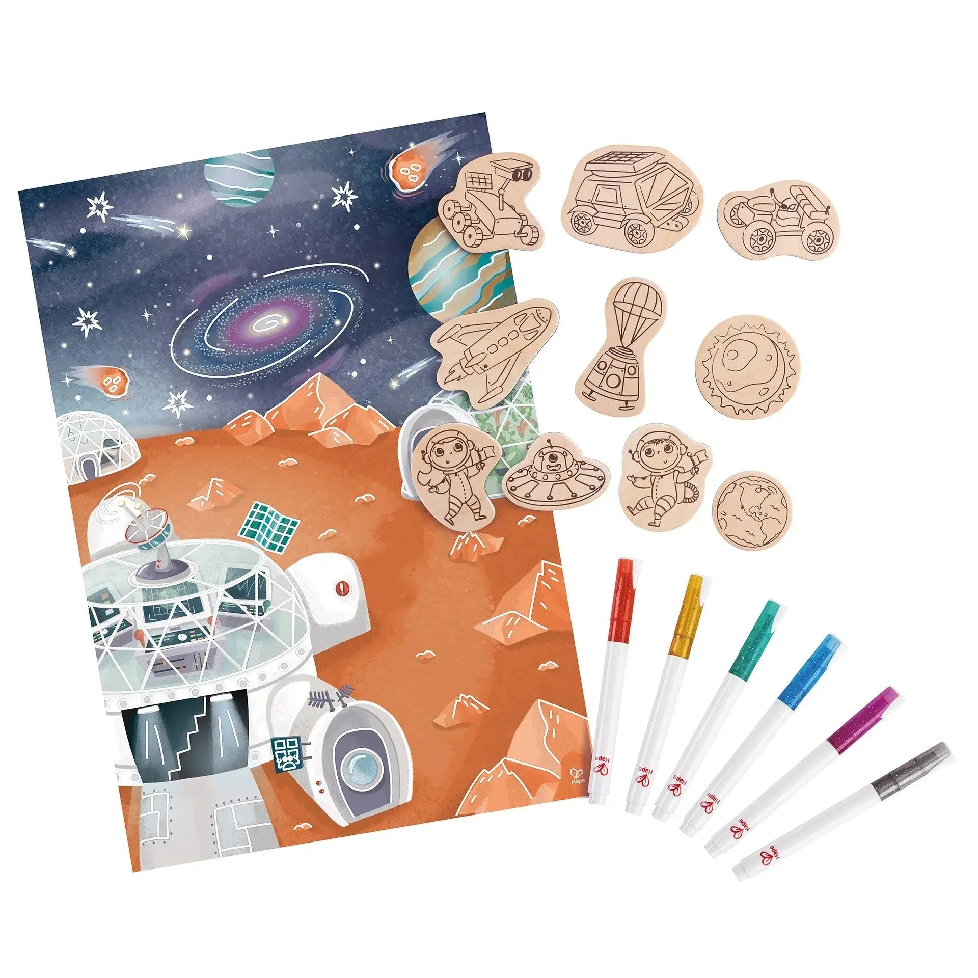Hape Mars Space Life. Storytelling DIY Magnets Multicolor