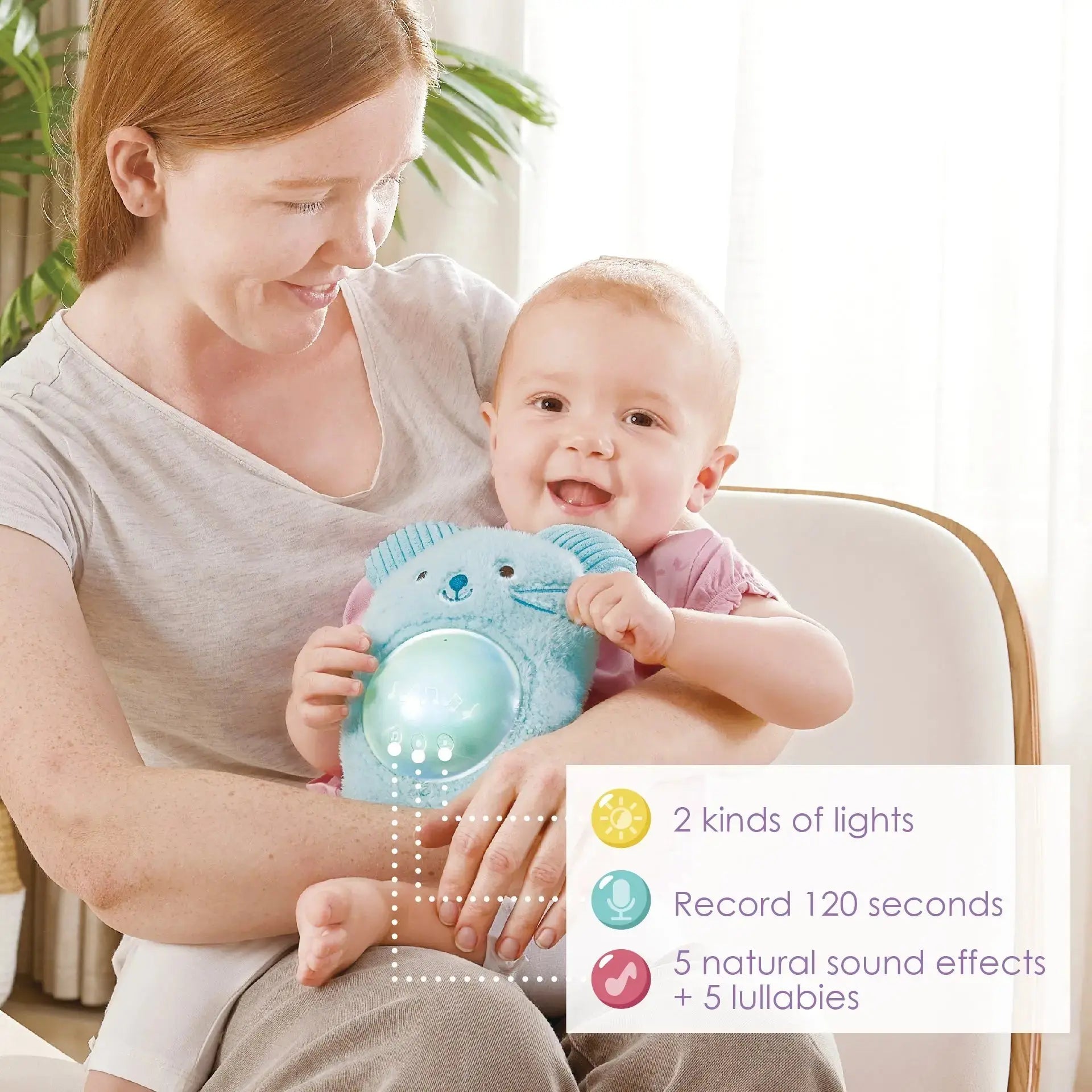 Hape My Music Pal-Huggy Momo | Portable Baby White Noise Sound Machine