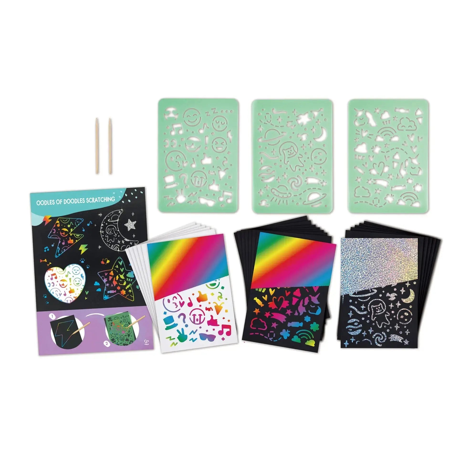 5/100 Pieces Kids Magic Rainbow Scratched Mini Note Paper Pad Cards DIY Kids  Drawing Template Painting Toy Craft Gift