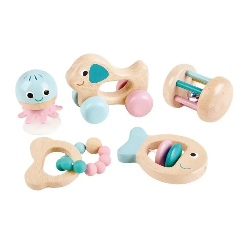 Hape Wooden Multi-Stage Sensory 5 PCs Gift Set
