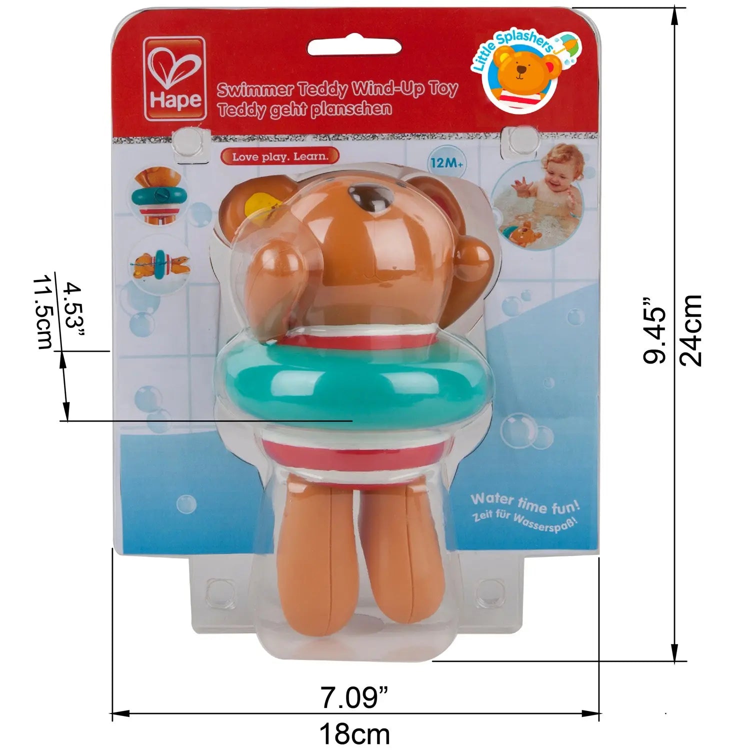 Swimmer Teddy Wind-Up Toy Hape