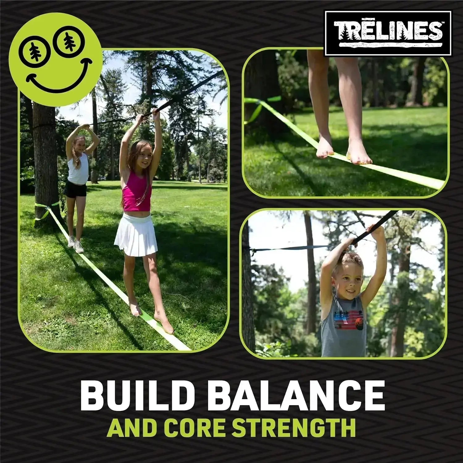 Trelines Classic Slackline 50ft, 	Maximum Weight Recommendation 500 lbs TRELINES