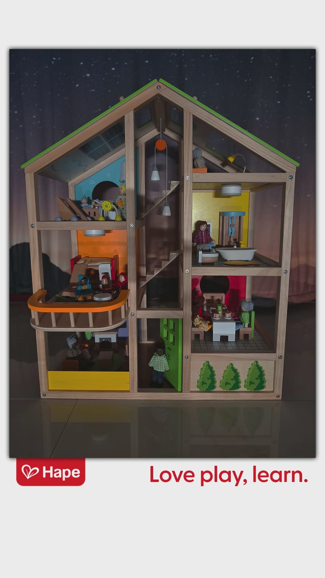 Hape All Seasons Kids Wooden Dollhouse