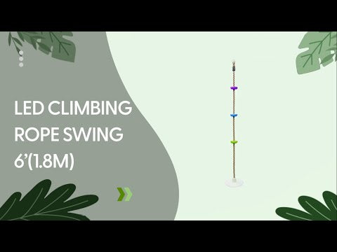 Trelines LED Climbing Rope Swing 6ft, Maximum Weight Recommendation 500 lbs