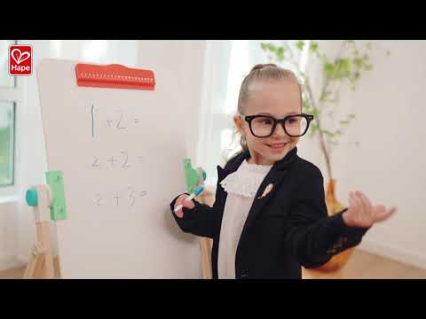 Hape Store & Go Easel Folding Double-Sided Tabletop Blackboard & Whiteboard with Chalks, Markers