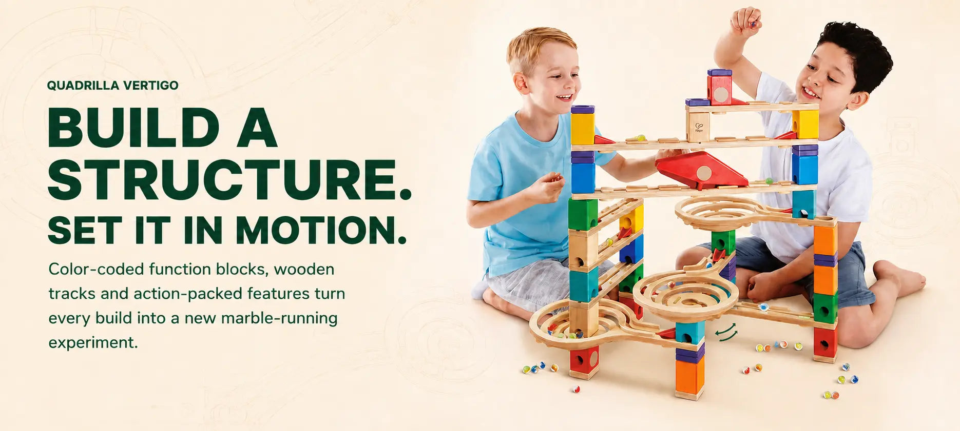 Hape Quadrilla Vertigo Wooden Marble Run Blocks
