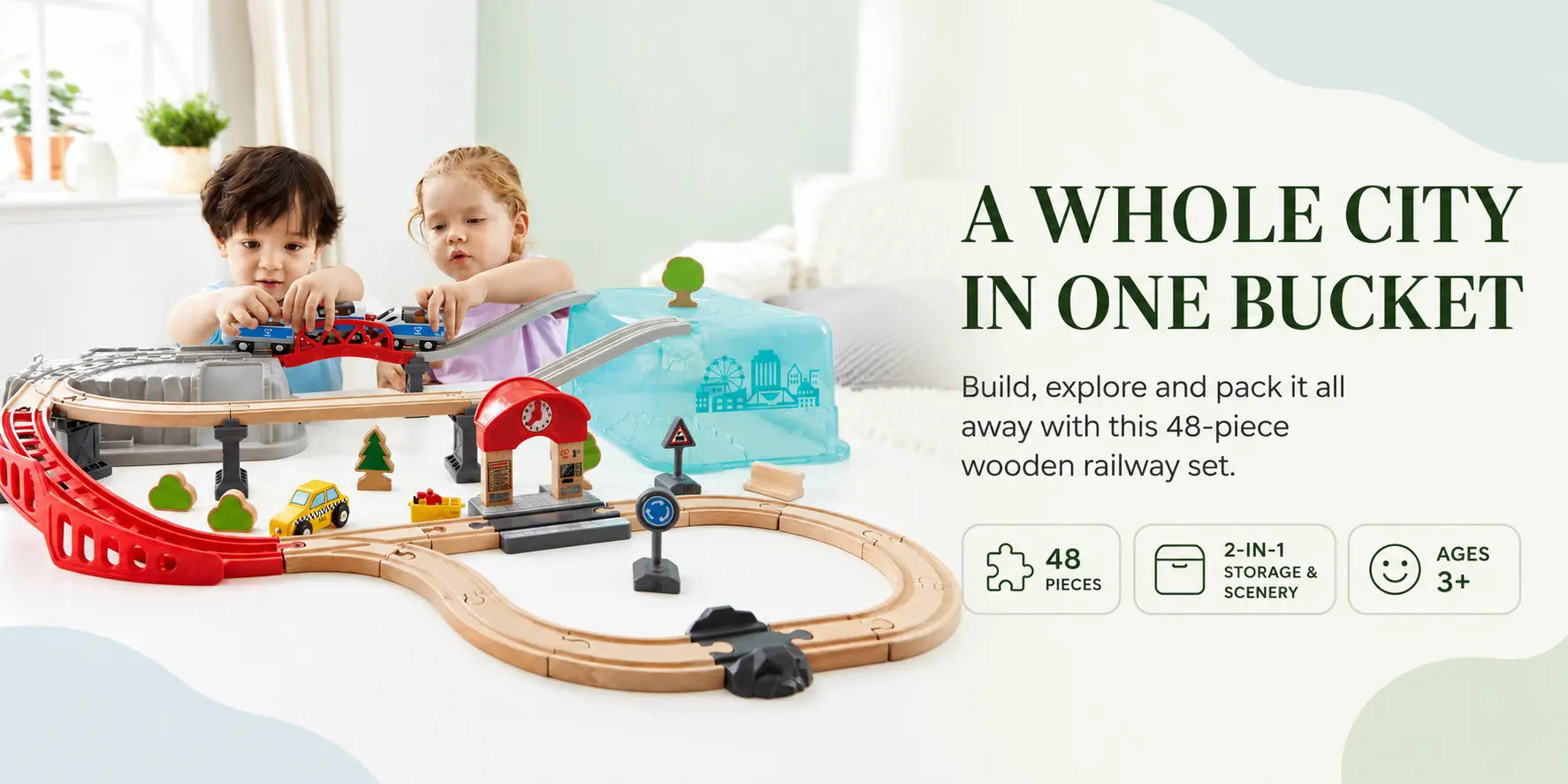 Hape City Railway and Train Bucket Set