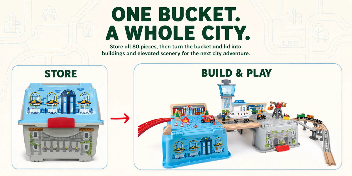 Hape Super Cityscape Transport Bucket Set