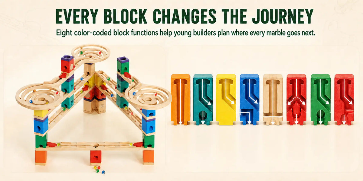 Hape Quadrilla Vertigo Wooden Marble Run Blocks