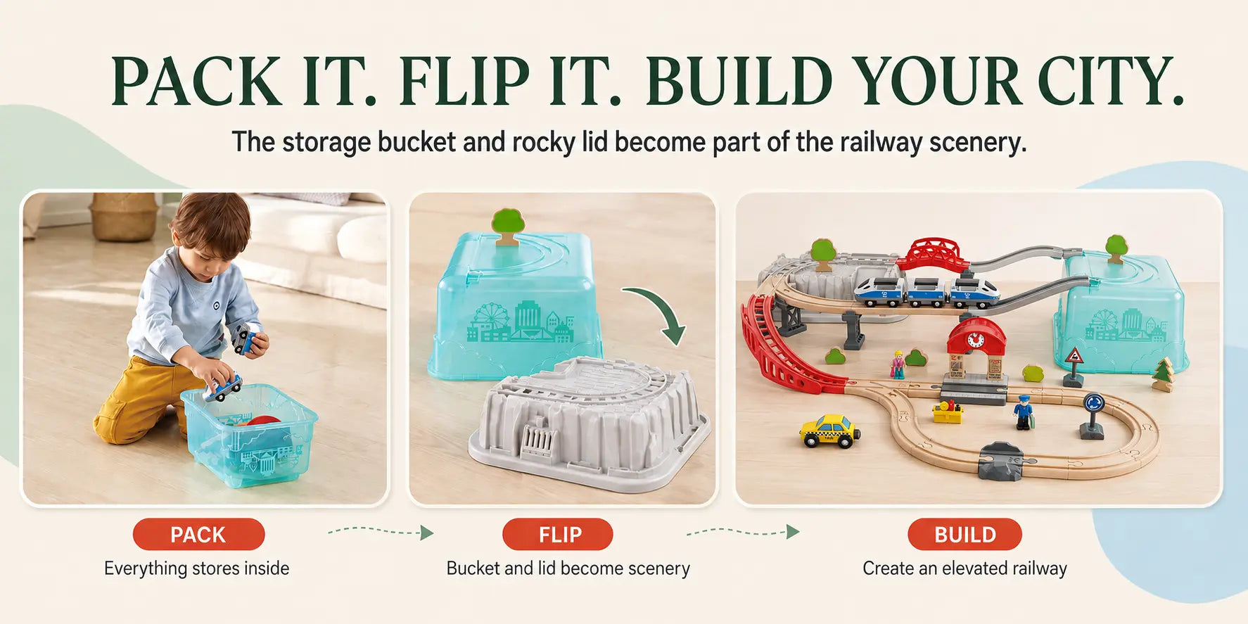 Hape City Railway and Train Bucket Set