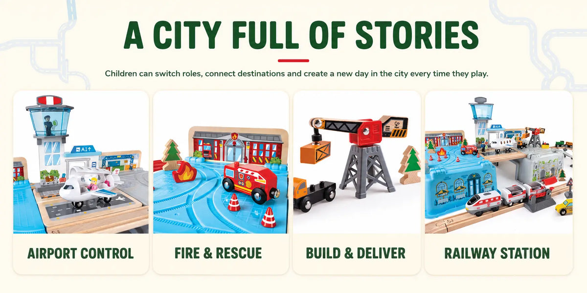 Hape Super Cityscape Transport Bucket Set