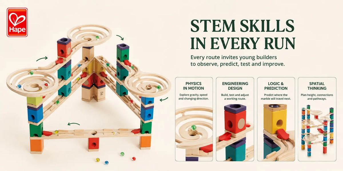 Hape Quadrilla Vertigo Wooden Marble Run Blocks