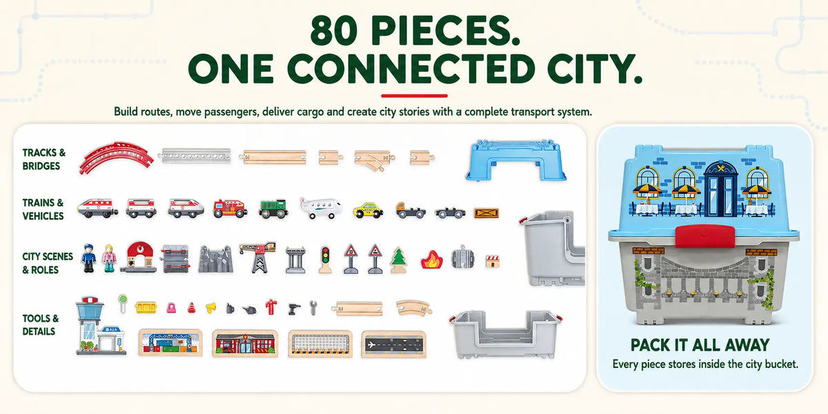 Hape Super Cityscape Transport Bucket Set