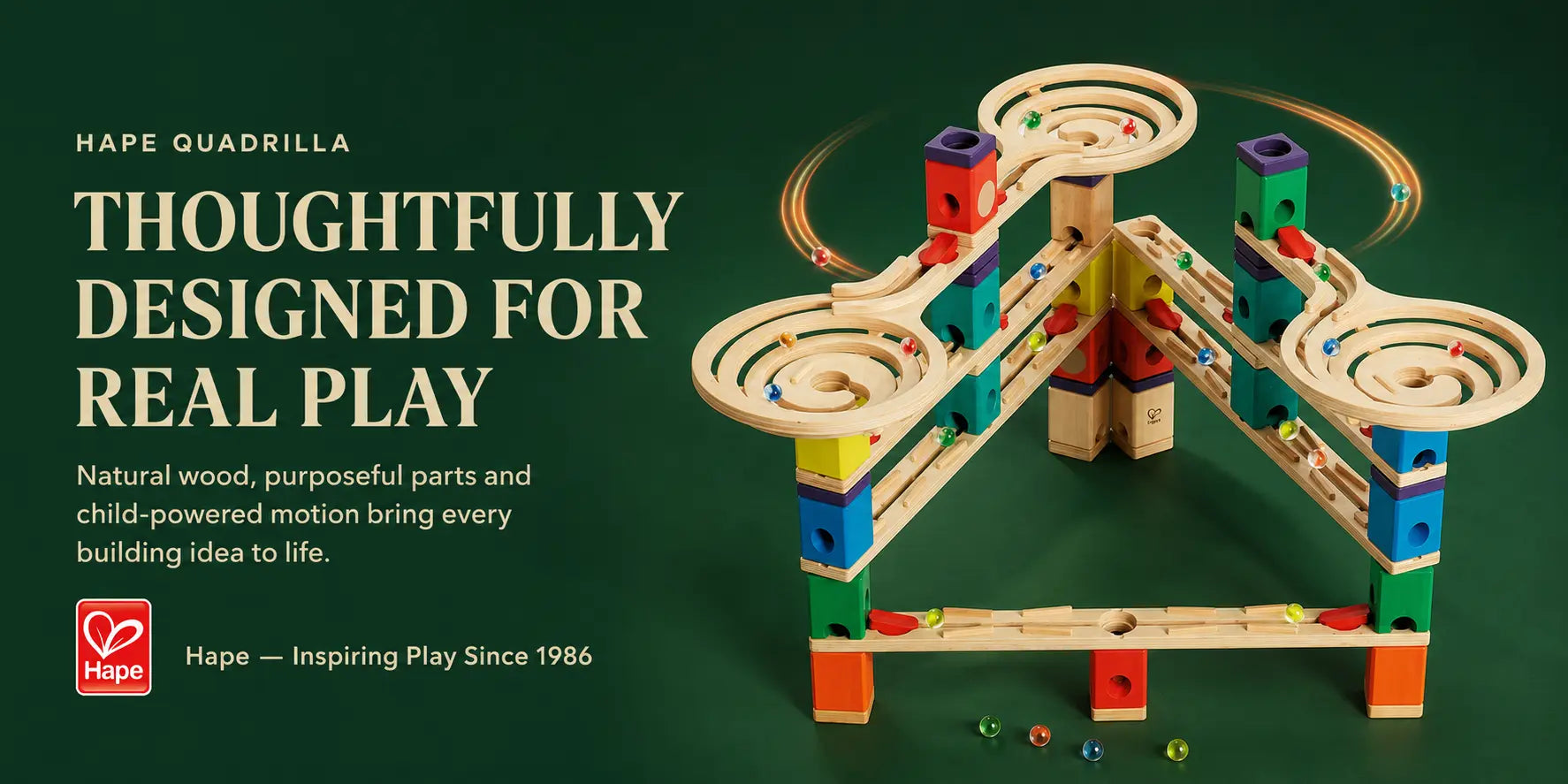 Hape Quadrilla Vertigo Wooden Marble Run Blocks