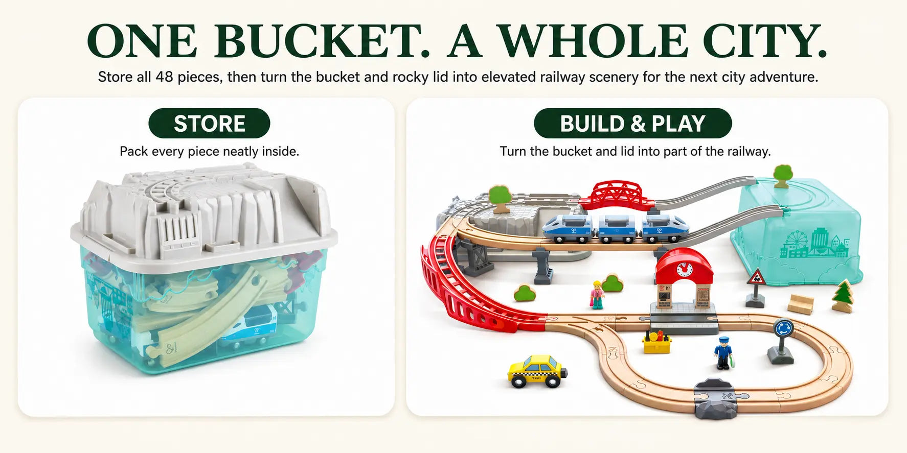 Hape City Railway and Train Bucket Set