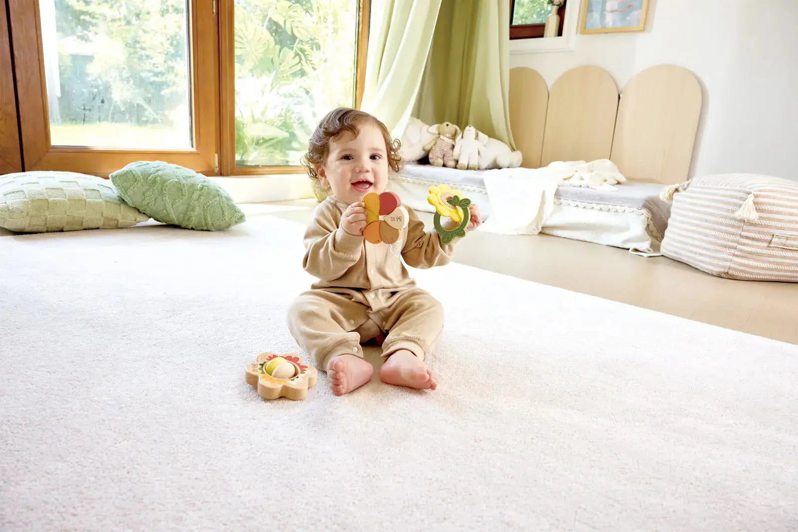 Hape x The Met Flower Rattle Set – 3-Piece Baby Sensory Toy Set