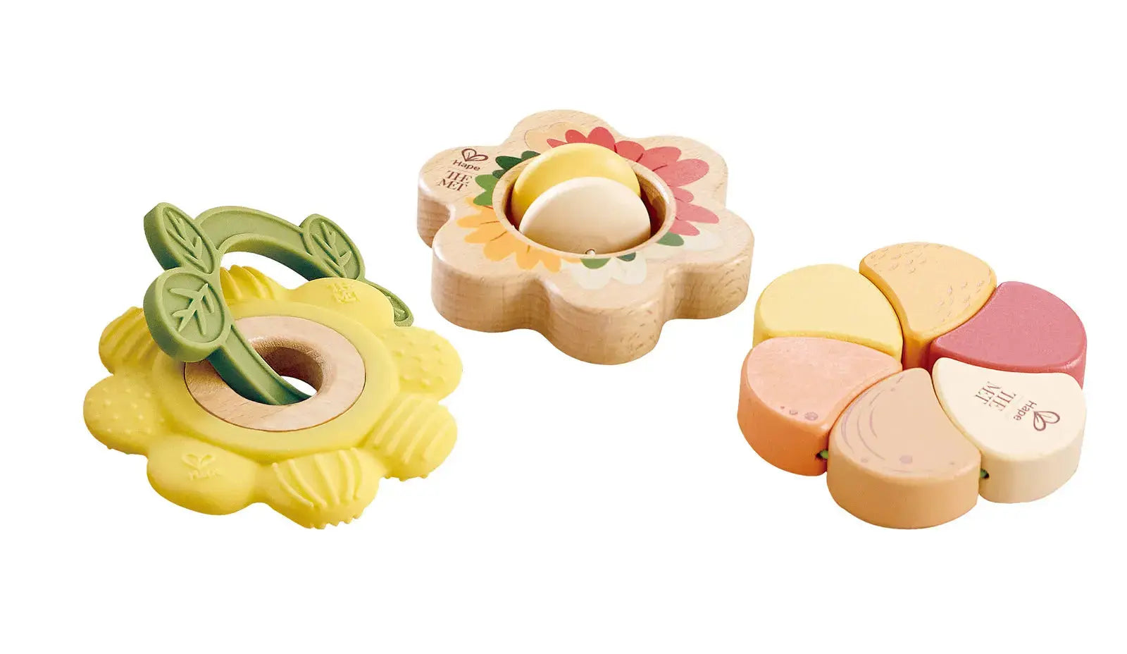 Hape x The Met Flower Rattle Set – 3-Piece Baby Sensory Toy Set