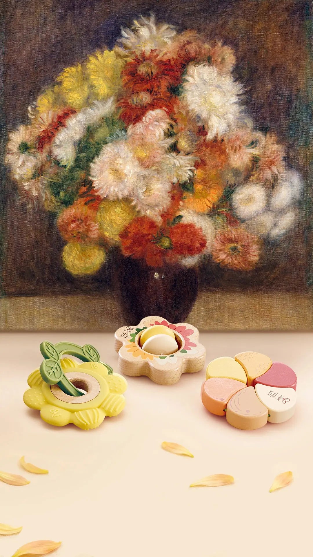 Hape x The Met Flower Rattle Set – 3-Piece Baby Sensory Toy Set