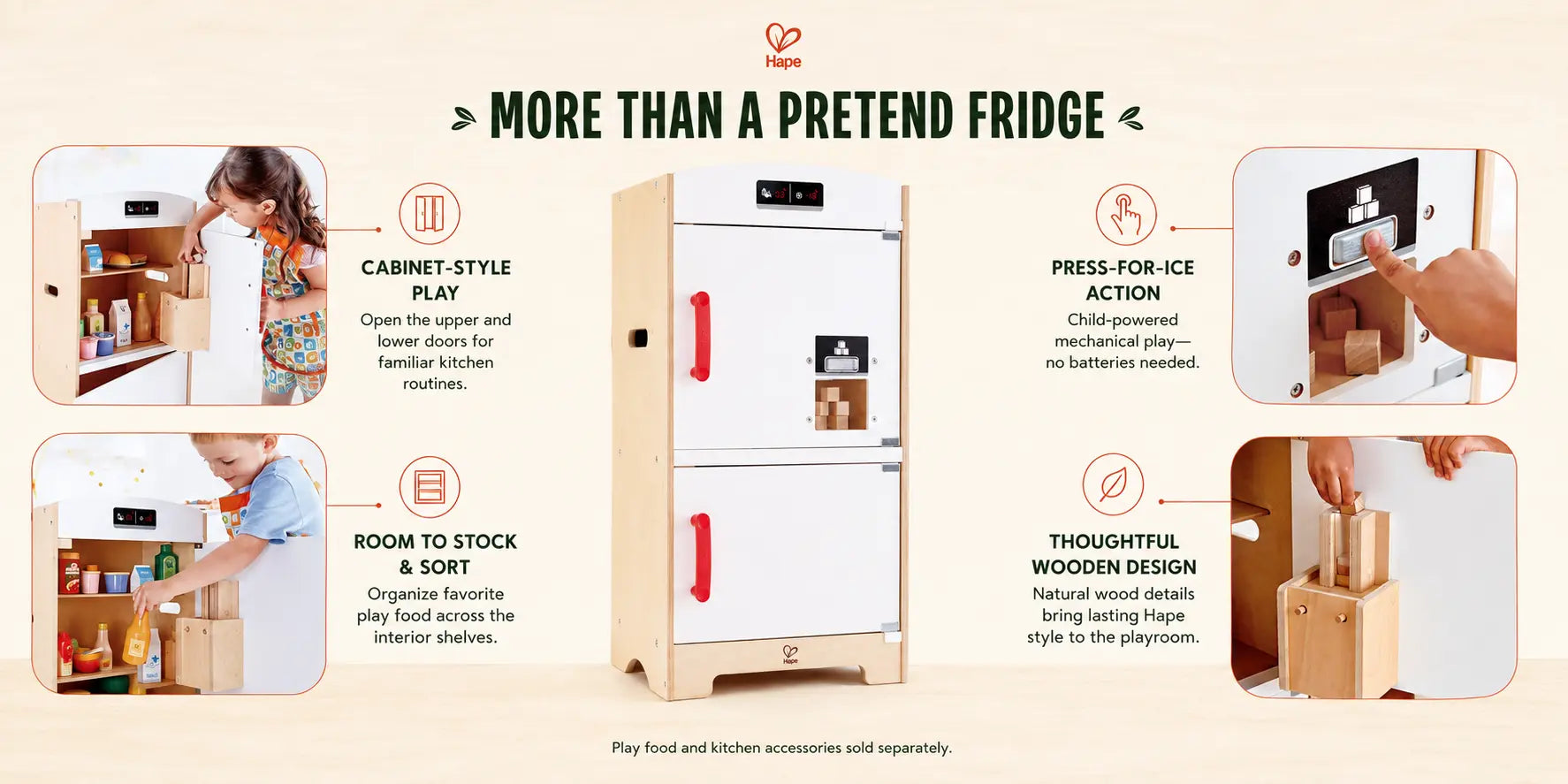 Hape Gourmet Kitchen Wooden Fridge