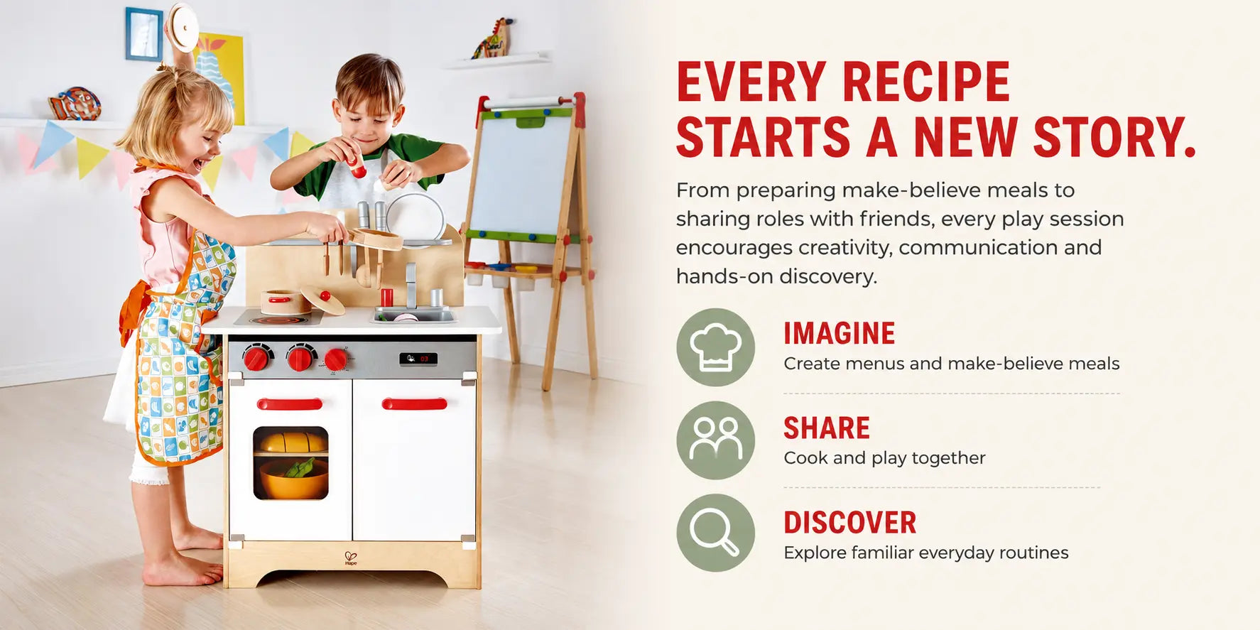 Hape Gourmet Kitchen Toy Fully Equipped Wooden Pretend Play Kitchen Set