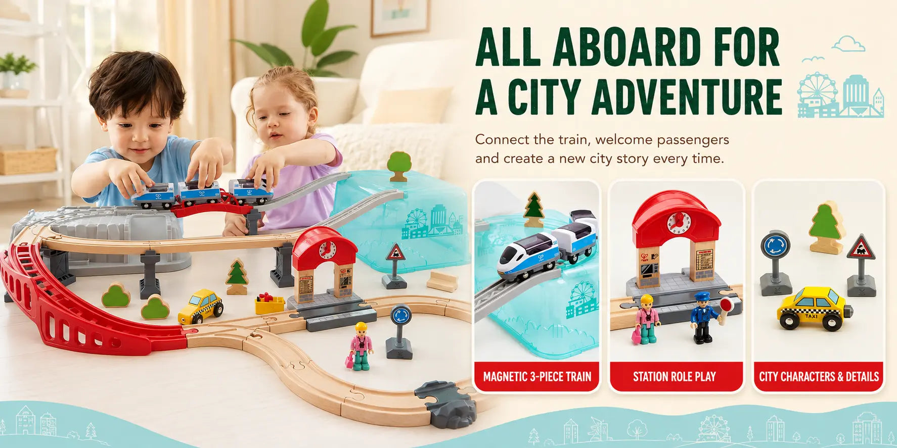 Hape City Railway and Train Bucket Set