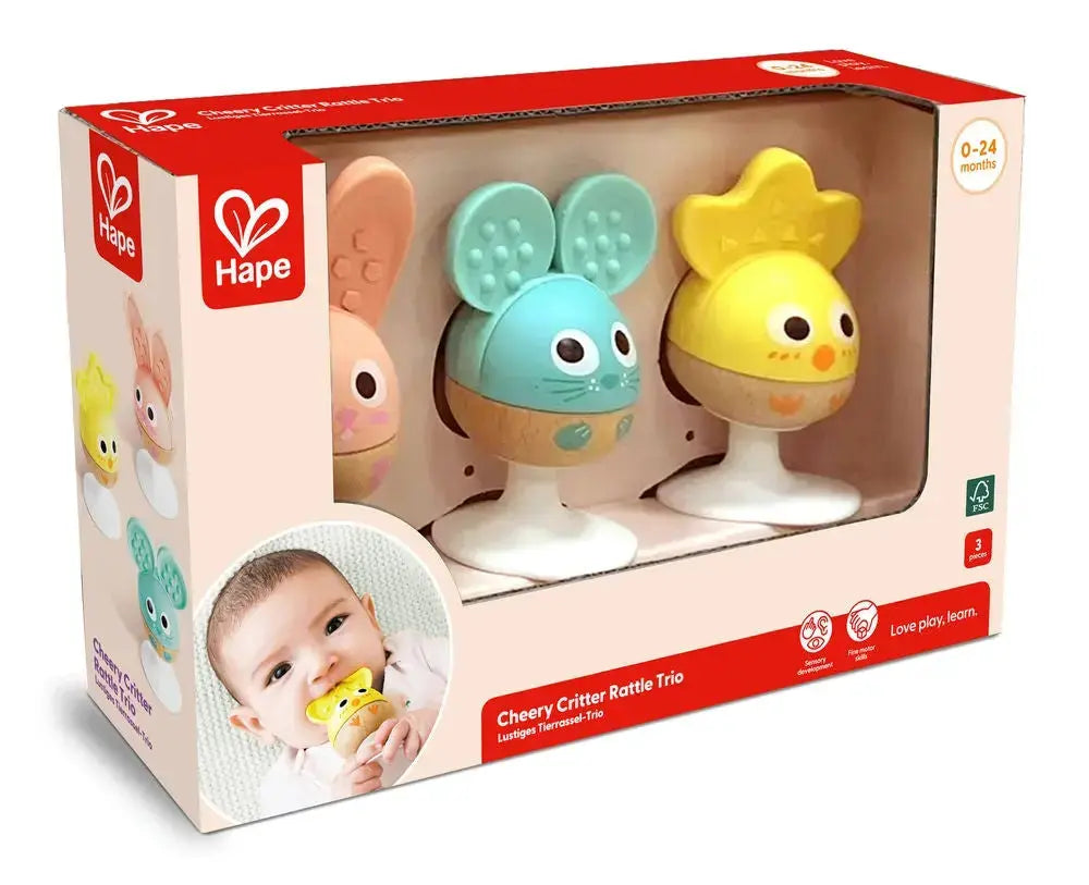 Cheery Critter Rattle Trio Hape-Toy-Market