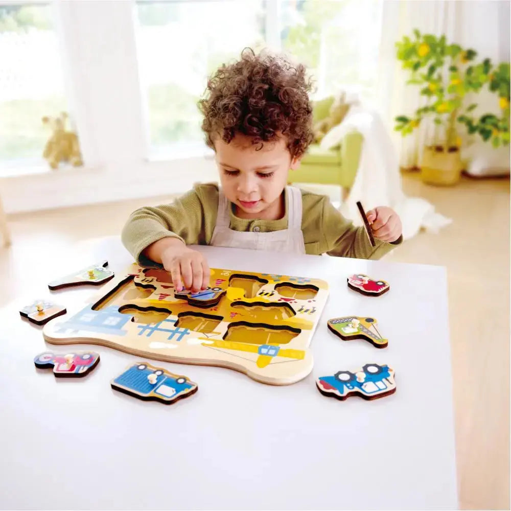 Construction Vehicles Peg Puzzle