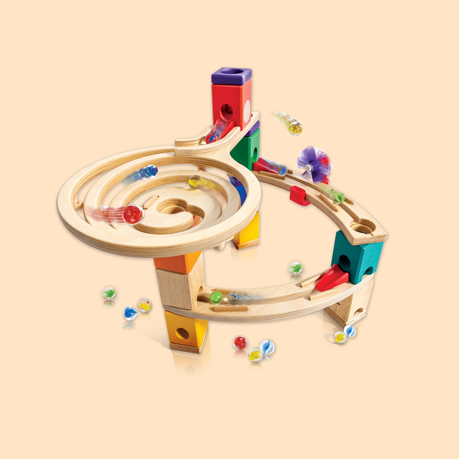 ペロンカステル Hape Quadrilla Cliffhanger Wooden Marble Run Blocks - Hape
