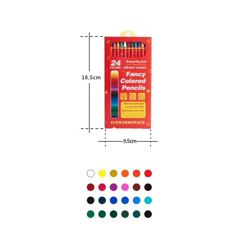 Flower Monaco Dual-headed Colored Pencils-24 colors FlowerMonaco