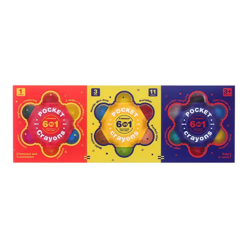 Flower Monaco Pocket Crayons - (3 pack set travel friendly) FlowerMonaco