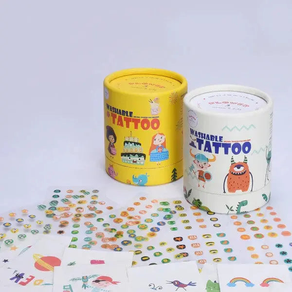Flower Monaco Washable Tattoos (Monsters & Robot Theme)                                                                                140 tattoo  patterns on 10 sheets, 120 stickers on 3 sheets ** FlowerMonaco