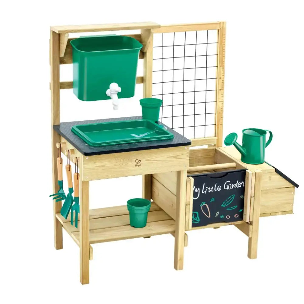 Hape Grow & Play Potting Table-Outdoor Gardening Station With Chalkboard