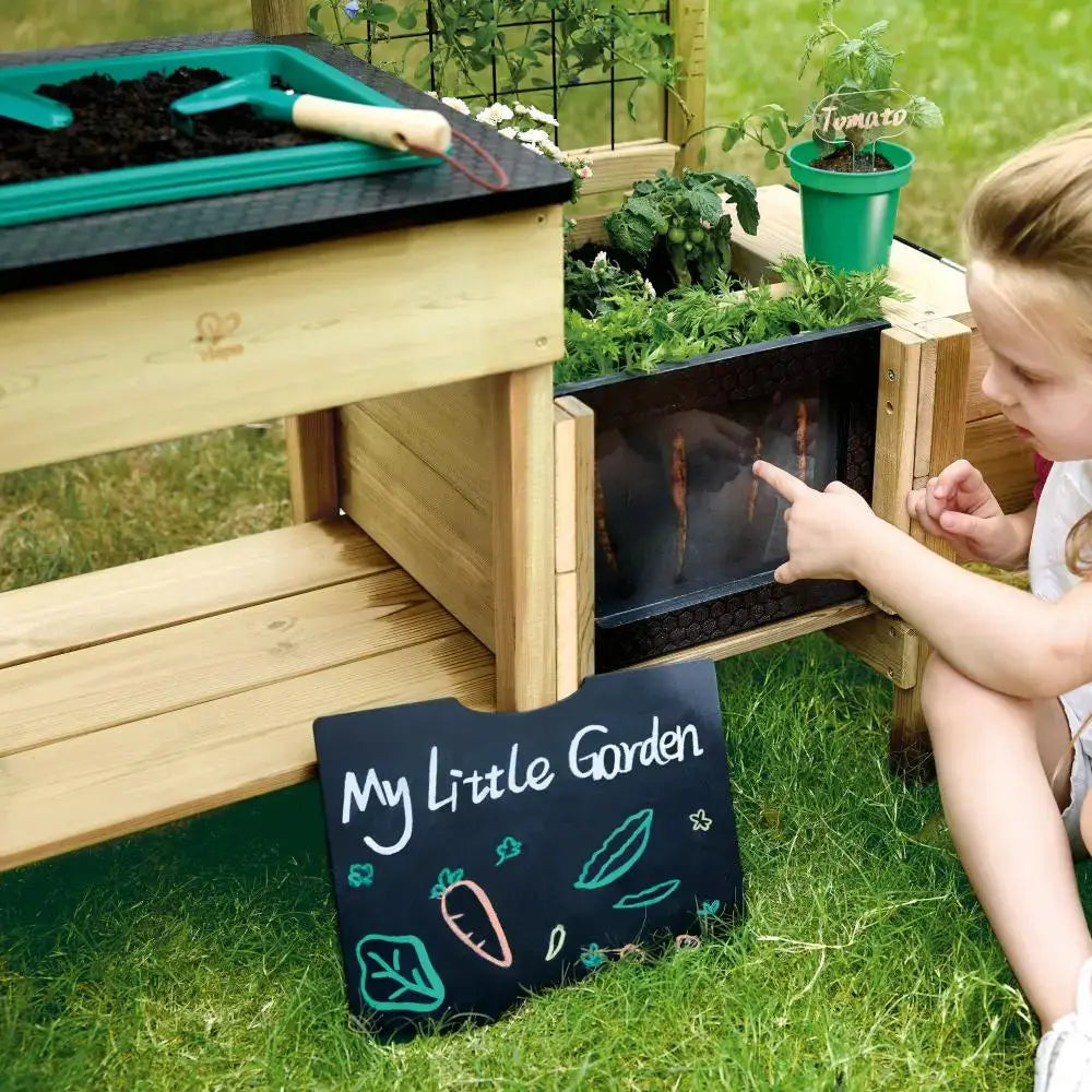 Hape Grow & Play Potting Table-Outdoor Gardening Station With Chalkboard