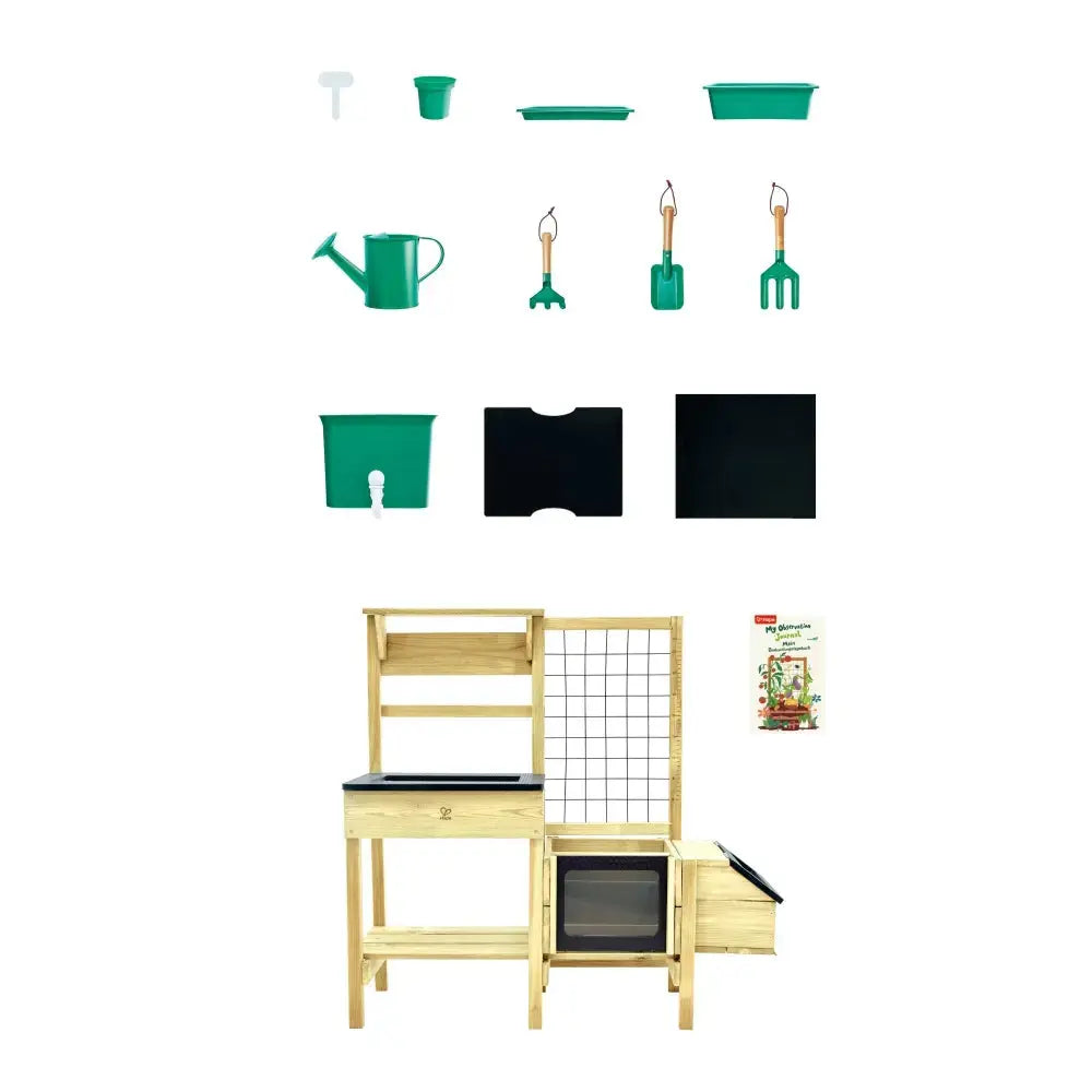 Hape Grow & Play Potting Table-Outdoor Gardening Station With Chalkboard
