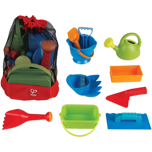 Hape Big Beach Toy Essential Set with Durable Mesh Bag