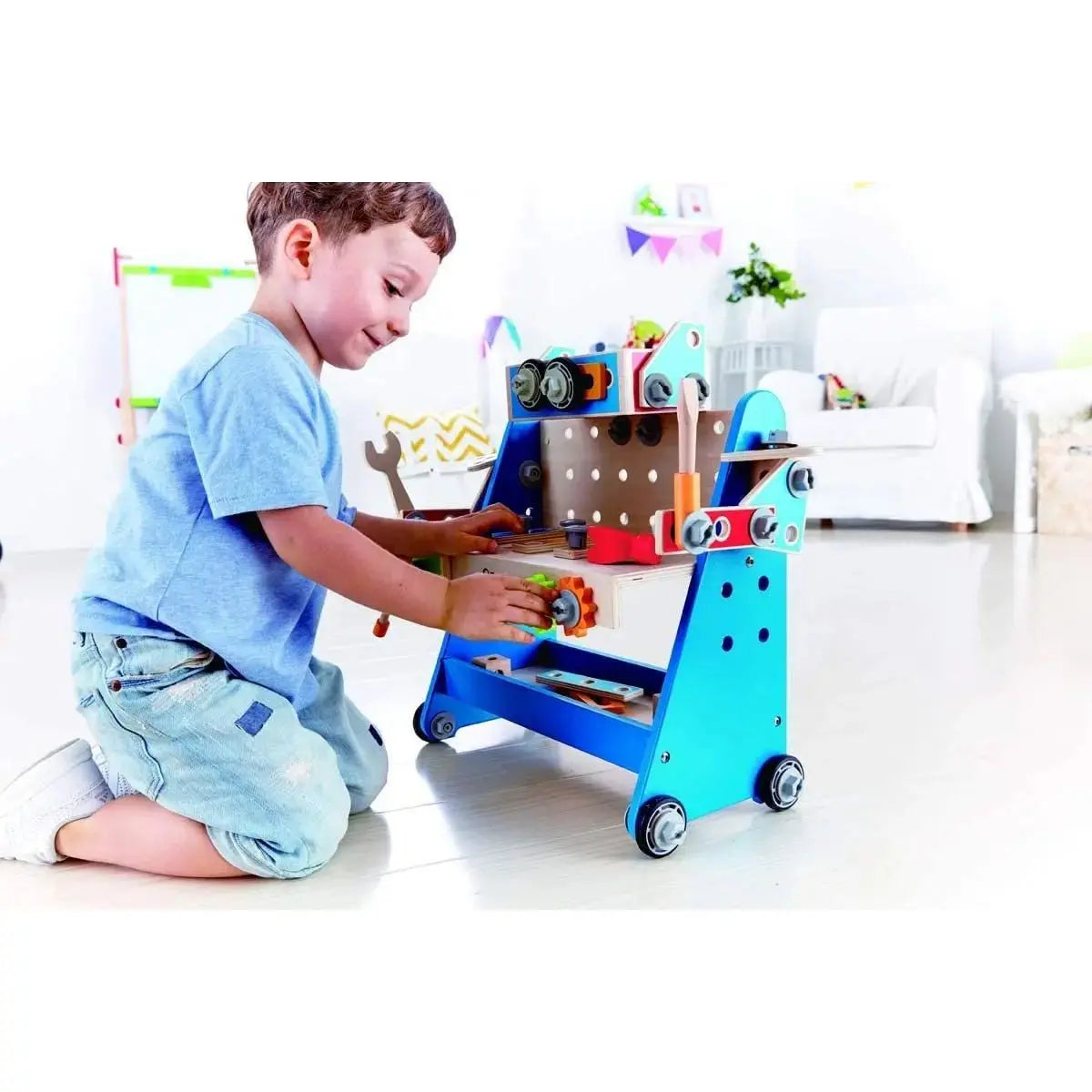 Hape Build-a-Robot Wooden Tool Workbench Pretend Play Construction Builder Set