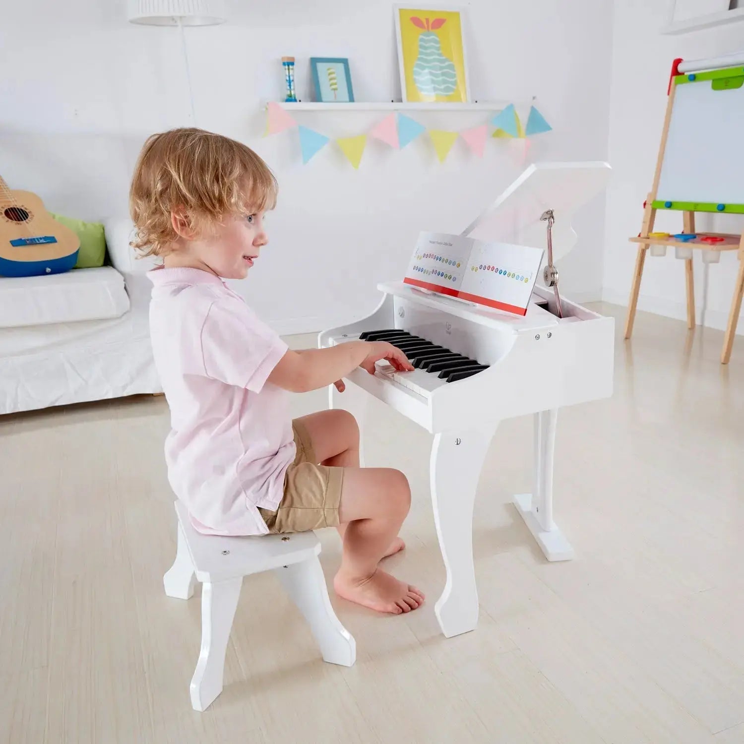 Hape Piano Droit Électronique Noir en Bois - Piano en Bois 30 Touches -  Jouet Enfant dès 3 ans - Instrument de Musique en Boi