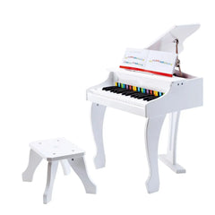 Hape Deluxe White Grand Piano Thirty Key Piano Toy