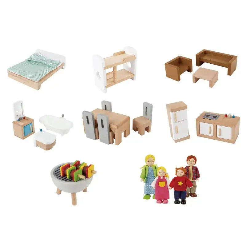  Hape Doll Family Mansion Award Winning 10 Bedroom Doll House,  Wooden Play Mansion with Accessories for Ages 3+ Years Multicolor, L: 31.6,  W: 11.4, H: 28.4 inch : Toys & Games