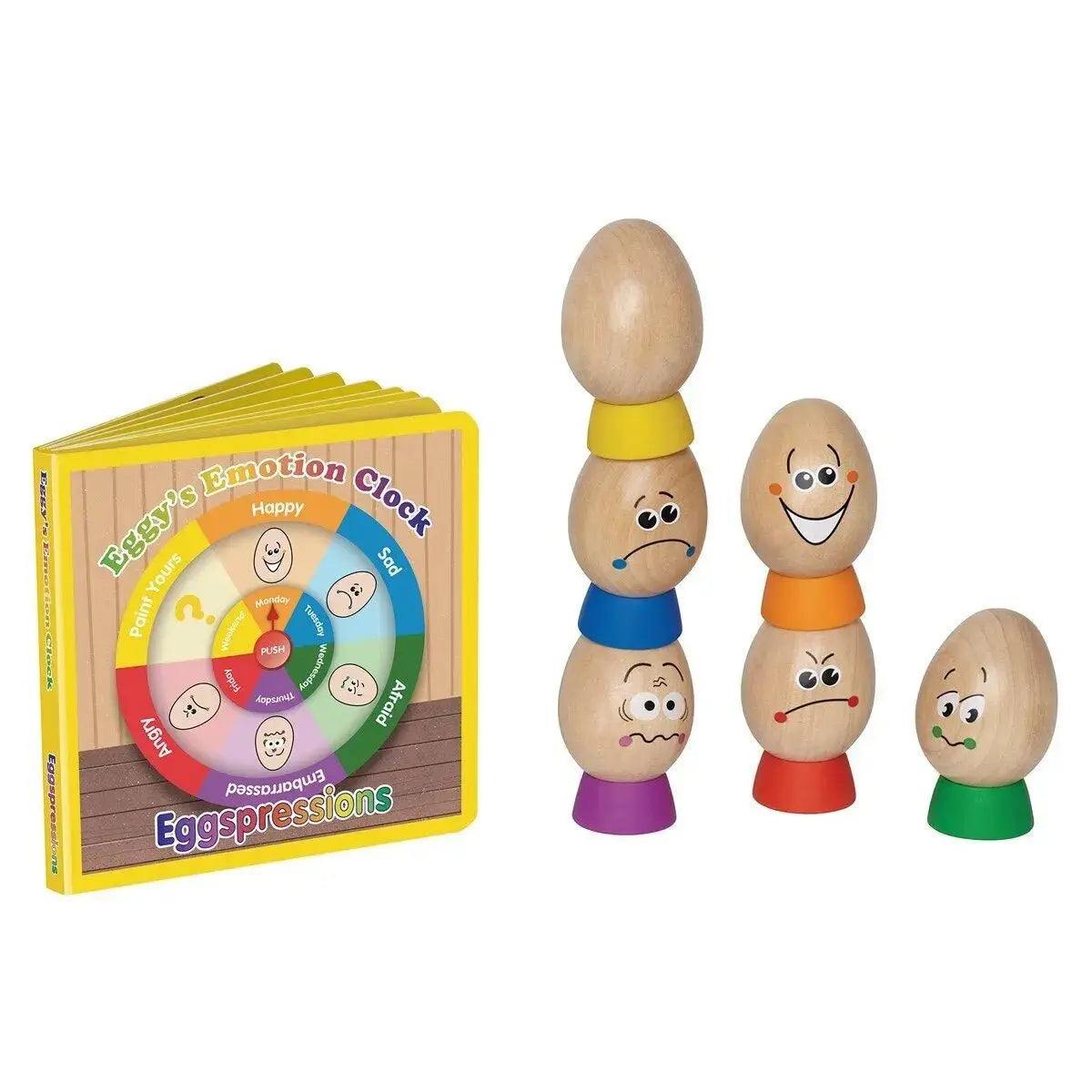 Eggspressions Wooden Learning Toy with Illustrative Book