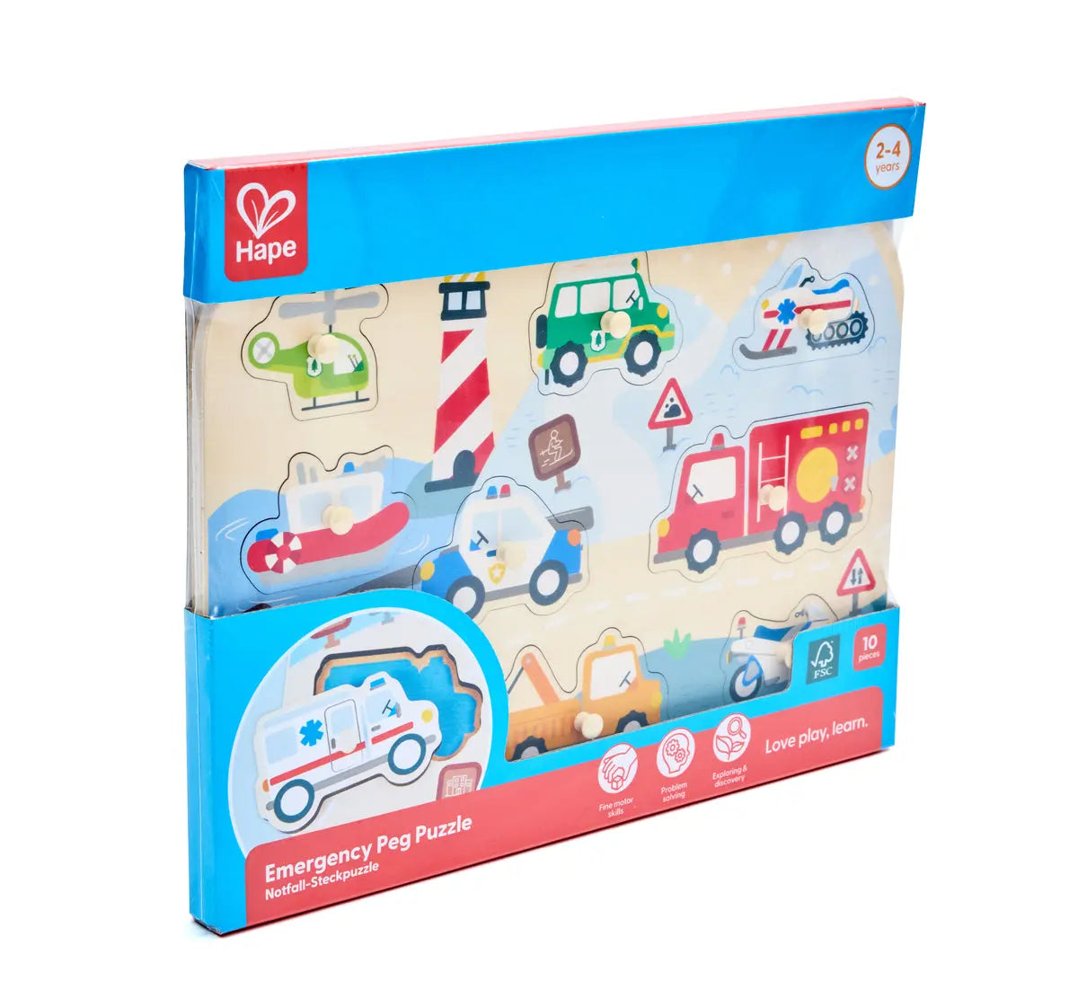Hape Emergency Vehicles Peg Puzzle Hape