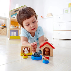 Hape Family Pets Wooden Dollhouse Animal Set
