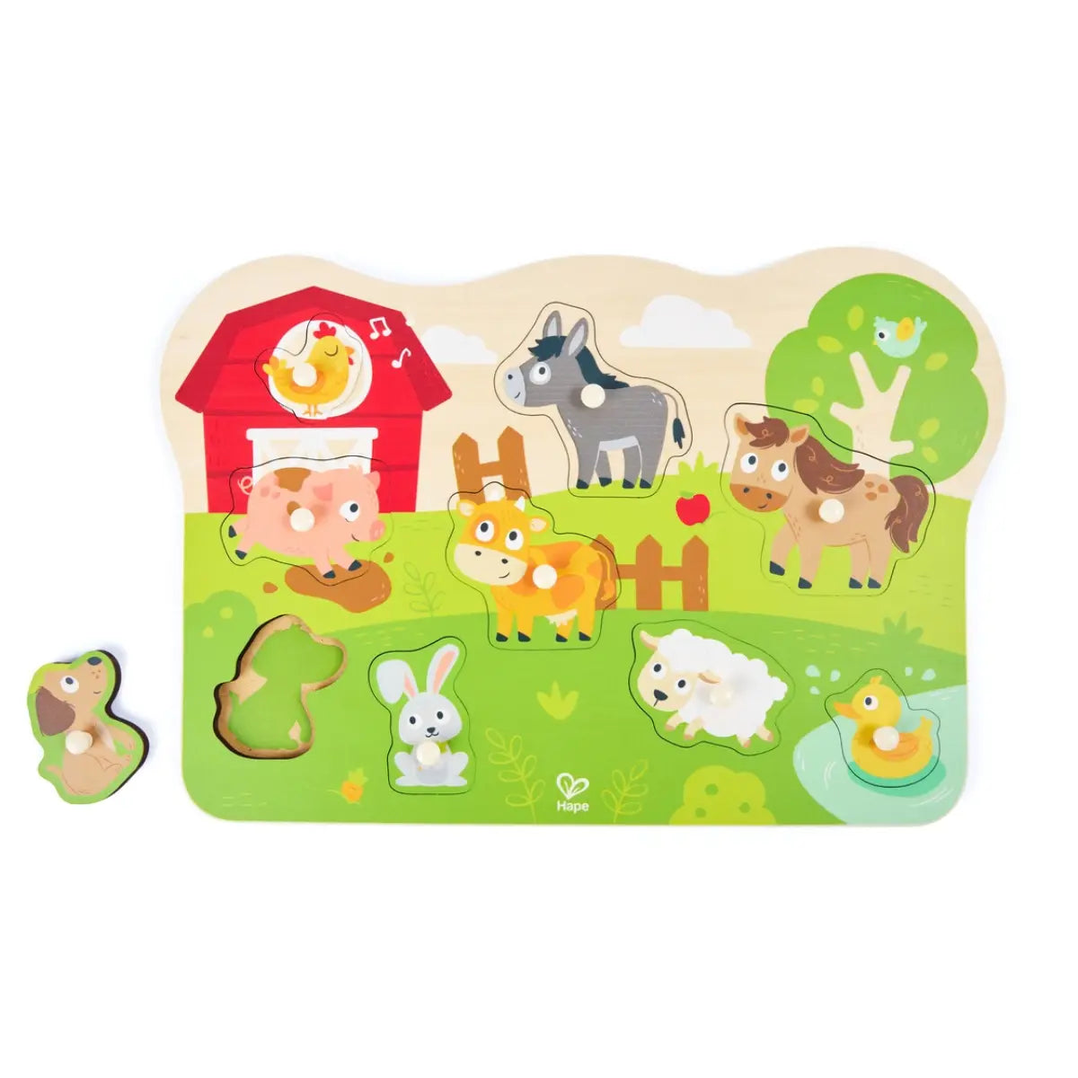 Hape Farm Animals Peg Puzzle Hape