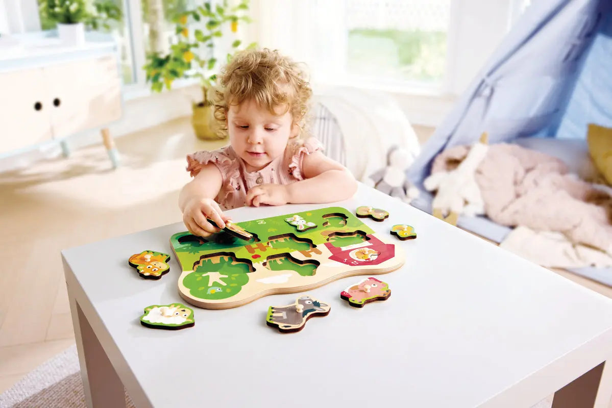 Hape Farm Animals Peg Puzzle Hape