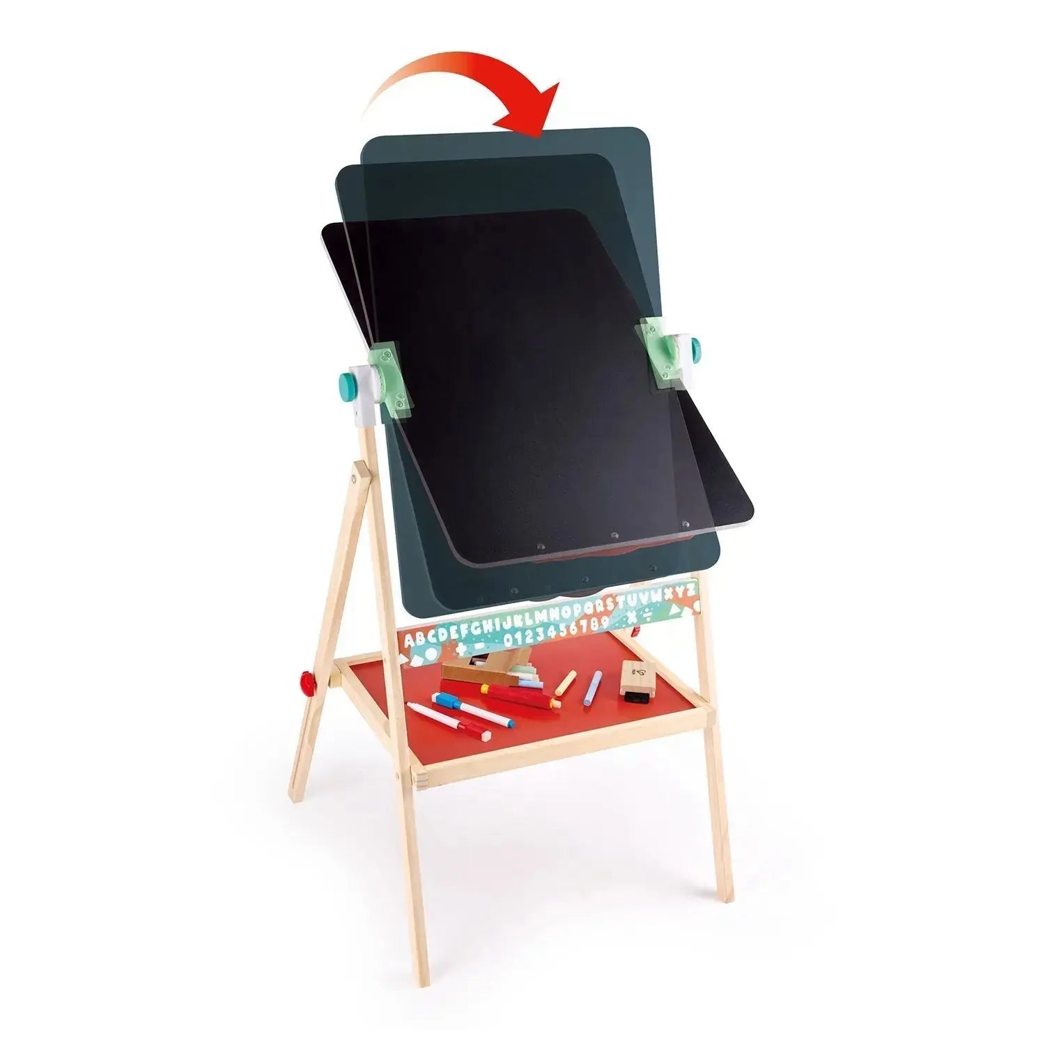 Award Winning Hape All-in-One Wooden Kid's Art Easel with Paper Roll and  Accessories Cream, L: 18.9, W: 15.9, H: 41.8 inch