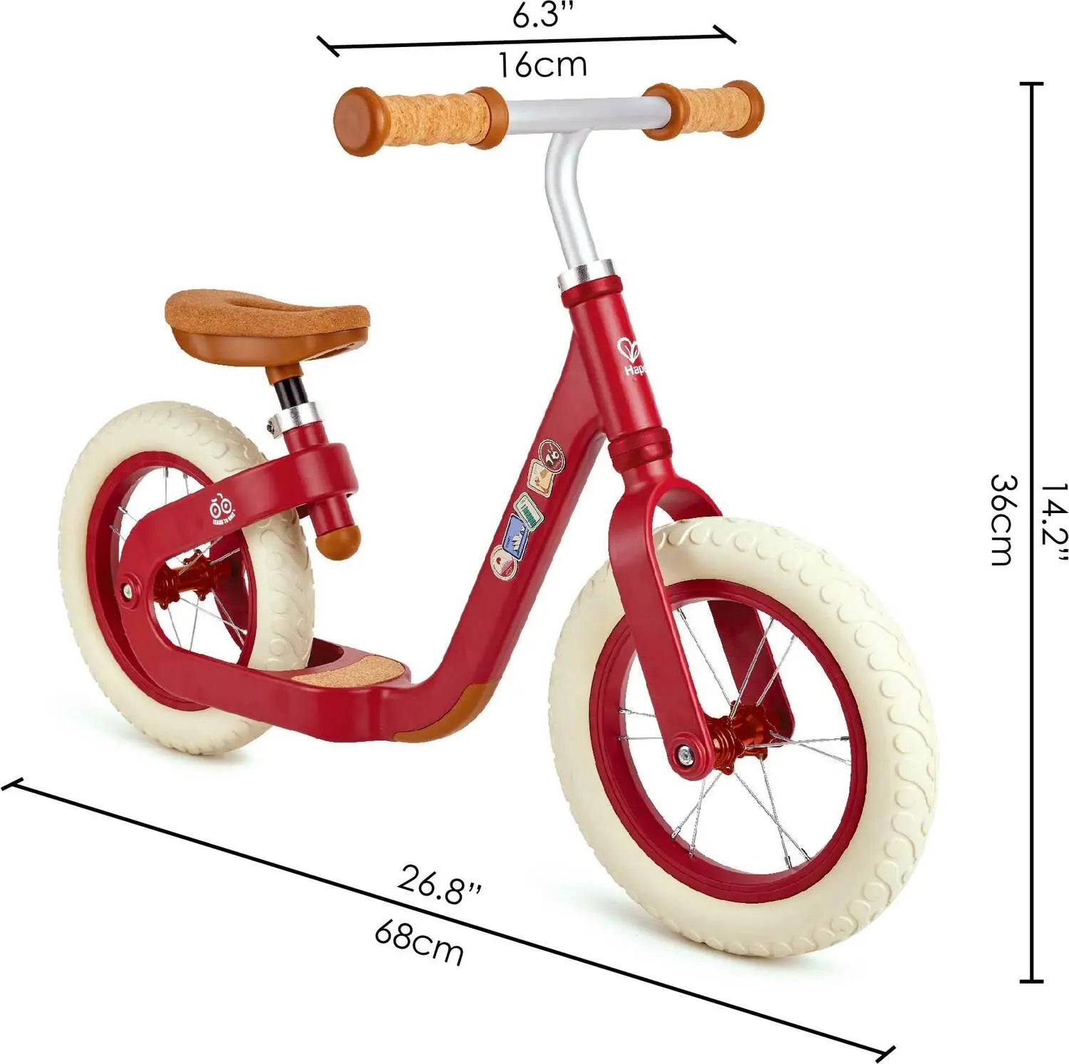 Hape Get Up Go- Red Learn to Ride Balance Bike - Multi Hape Get Up Go- Red Learn to Ride Balance Bike - Multi