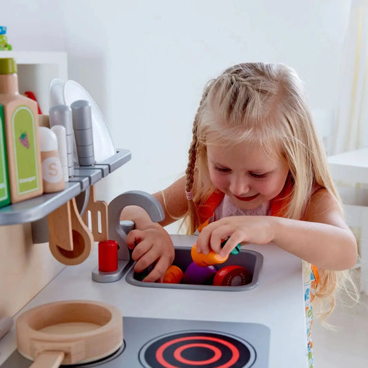 Hape Gourmet Kitchen Toy Fully Equipped Wooden Pretend Play Kitchen Set